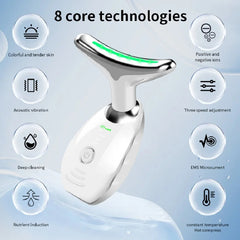 Neck Face Beauty Device Colorful LED Photon Therapy Skin Tighten Reduce