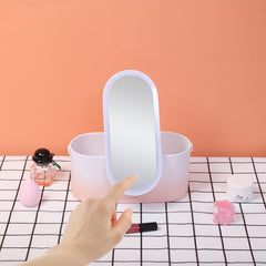 Storage Box LED Makeup Mirror Portable Portable Travel Makeup Organizer