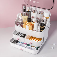 Transparent Makeup Vanity Box Portable Drawer Separation Storage Box