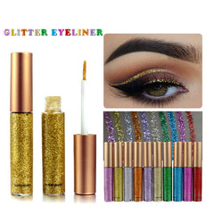 HANDAIYAN Brand 1 Pcs Glitter Liquid Eyeliner Pen 10 Colors Metallic Shine Eye Shadow & Liner Combination Pencil Eyes Makeup