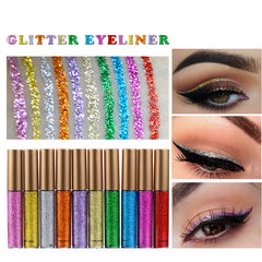 HANDAIYAN Brand 1 Pcs Glitter Liquid Eyeliner Pen 10 Colors Metallic Shine Eye Shadow & Liner Combination Pencil Eyes Makeup