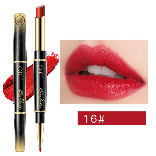 Double-ended Lipstick Pen Lip Liner Waterproof Non-stick Cup