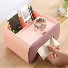 Multifunctional Desktop Tissue Storage Box Cosmetic Makeup Organizer