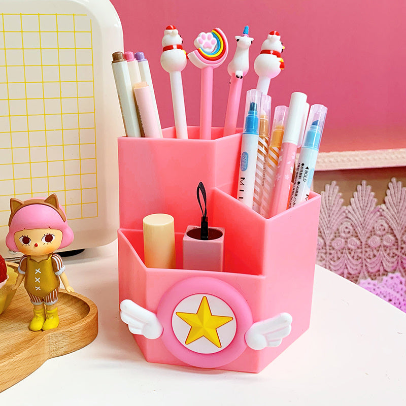 Pen holder makeup brush storage box