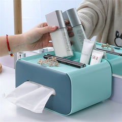 Multifunctional Desktop Tissue Storage Box Cosmetic Makeup Organizer