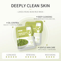 Mung Bean Face Cleansing Mud Peeling Acne Blackhead Treatment Mask