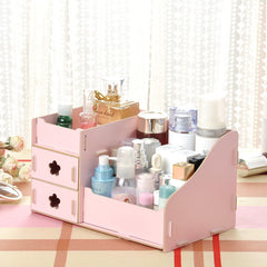 White Cosmetics Storage Box Drawer Wooden Finishing Box Makeup Box