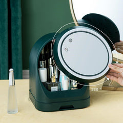 Storage Box Combined Makeup Mirror With LED Light